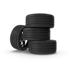 Highly Detailed Wheels and Tyres 3D Model PNG - Perfect for Automotive Design and Vehicle Customization