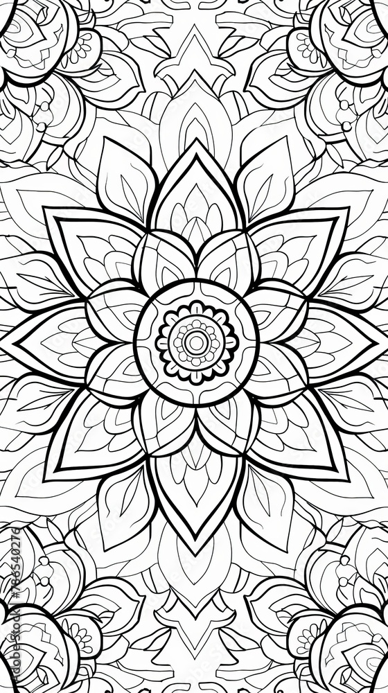 Poster mandala: a mandala design featuring intricate patterns and symbols