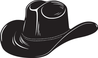 cowboy hat engraved vector illustration