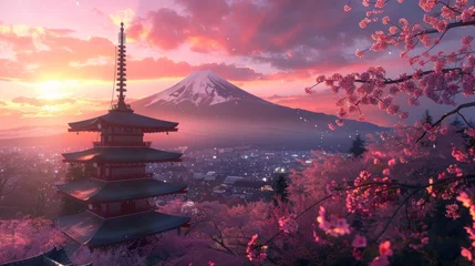 Zelfklevend Fotobehang mount fuji in a sunrise © Marco