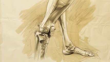 Bones in your leg and knee, drawn for learning purposes.
