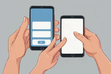 mobile phone tablet computer cartoon - vector illustration