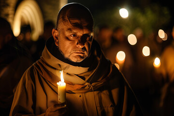 Franciscan monk seen during a religious celebration