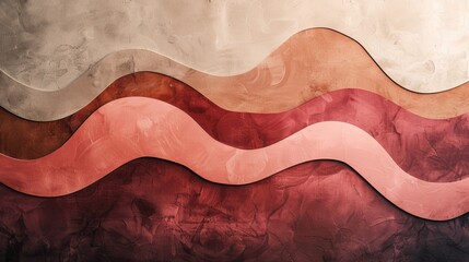 A minimalist abstract design in pink hues symbolizing hope, set against a dark reddish brown backdrop with hints of taupe and light peachy brown.