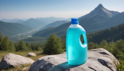 liquid detergent in a plastic bottle - obrazy, fototapety, plakaty
