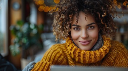 happy woman smile in front of camera
