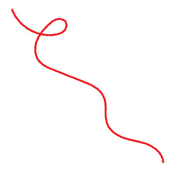 Red thread isolates on a white background. 