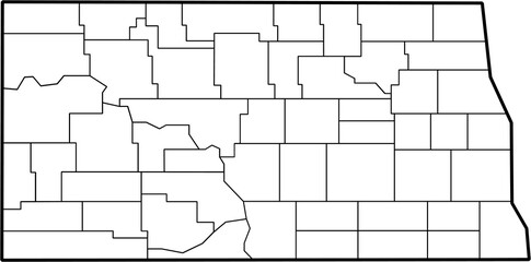 outline drawing of north dakota state map. - obrazy, fototapety, plakaty