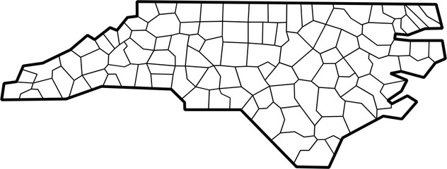 outline drawing of north carolina state map. - obrazy, fototapety, plakaty