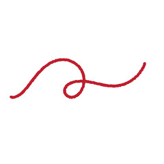 Red thread isolates on a white background. 