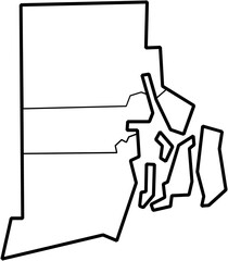 outline drawing of rhode island state map.