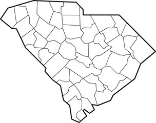 outline drawing of south carolina state map.