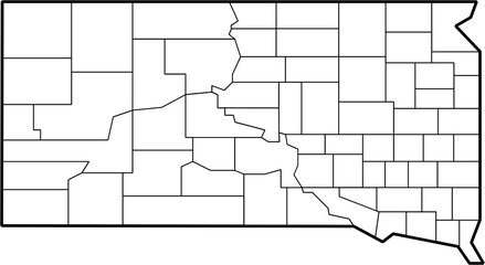 outline drawing of south dakota state map.