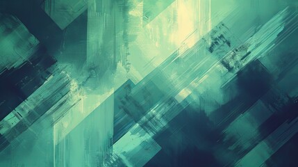A minimalist abstract design inspired by late-night gaming and chocolate cravings, featuring pastel teal and light green hues with emphasis on negative space.