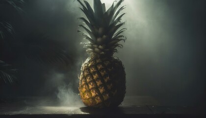 Tropical Temptation: A Close-Up of Juicy Pineapple - obrazy, fototapety, plakaty