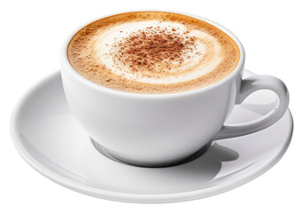 PNG Hot cappuccino coffee saucer latte - obrazy, fototapety, plakaty