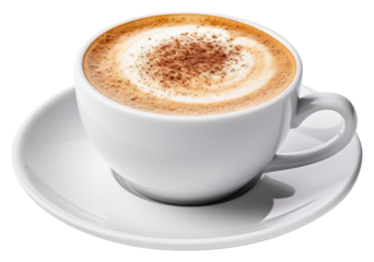PNG Hot cappuccino coffee saucer latte