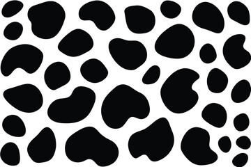 Leopard spots pattern design, black and white vector illustration background. wildlife fur skin design