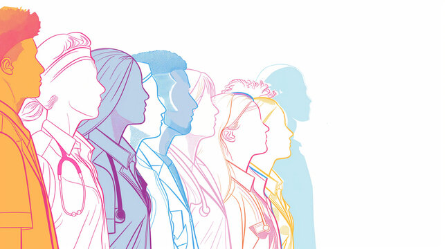 People of different professions together outline illustration, People of different professions, worker of different profession, workers, labor day, workers day, professional workers, workers