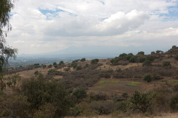 Mexico landscape on a cloudy winter day