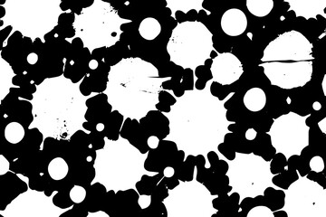 Mesmerizing Black Vector Seamless Pattern with Circular Motifs: Abstract Glitter Illustration Enhanced with Subtle Raindrop Effects. Perfect for Fabric, Wallpaper, and Design Projects.