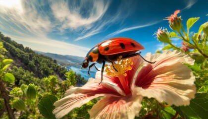 ladybug on a camomile