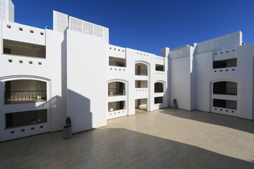 modern resort white building in summer hotel