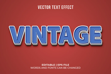 editable 3d vintage text effect - obrazy, fototapety, plakaty
