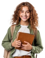 Obraz premium PNG Young girl student smile standing