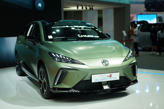 Bangkok, Thailand - 5th April 2024:  MG4 Electric, Electric car on display at the Motor Show 2024.