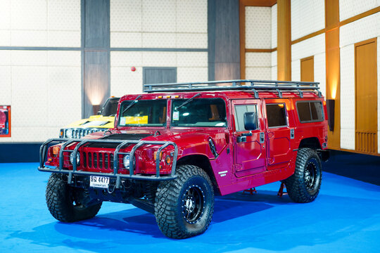 Bangkok, Thailand - 5th April 2024:  Hummer, off-road vehicle on display at the Motor Show 2024.