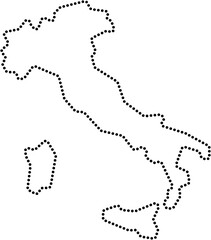 dot line drawing of italy map.