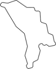 dot line drawing of moldova map.