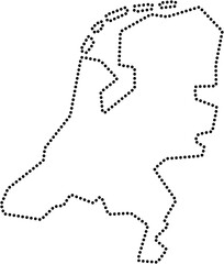 dot line drawing of netherlands map.