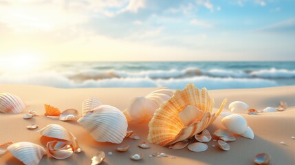 Shellfish, sea and beach wallpapers Created with Generative AI technology.