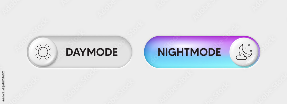 Poster day night switch buttons. mobile app interface design concept. dark mode switch icon. day and night 