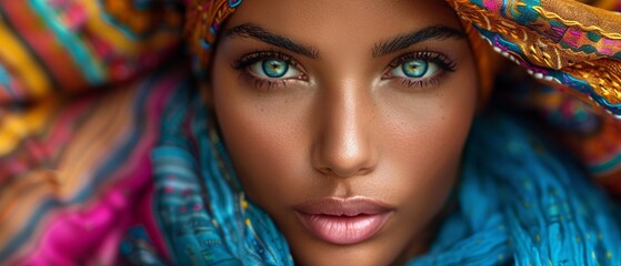 Obraz premium Vibrant muslim fashion, energetic model