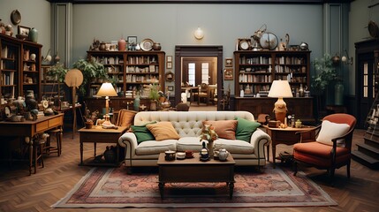 Fashionable vintage styled living room  
