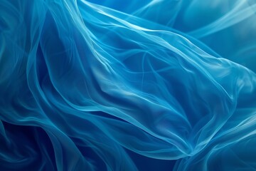 Obraz premium Abstract blue background with flowing fabric, creating an ethereal and dreamy atmosphere