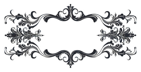 PNG Vintage elegant ornament frame graphics pattern black
