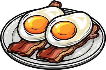 Bacon and fried egg, bacon, fried egg, pork