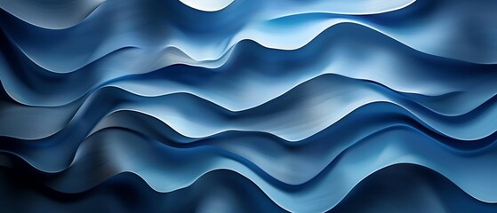 Modernistic blue wave backdrop, sleek business branding - obrazy, fototapety, plakaty