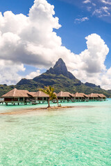 Bora Bora Island, French Polynesia. Travel, lifestyle, freedom and luxury concept.