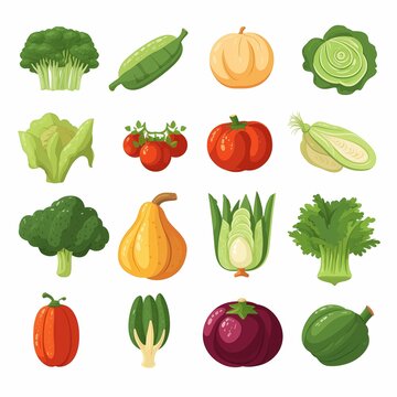 vegetables icon on white background Created with Generative AI technology.