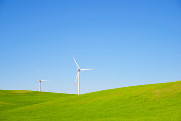 Fototapeta premium Wind turbine generators for green electricity production