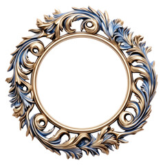 PNG Blue black ceramic circle Renaissance frame vintage jewelry locket photo