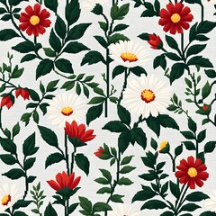 simple flower-patterned wallpaper-Generative AI
