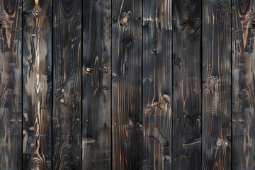 Dark wooden texture background. Wooden boards painted in black color with pattern.
