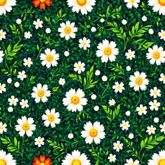 simple flower-patterned wallpaper-Generative AI