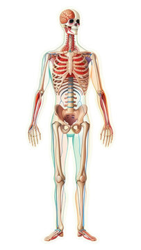 PNG Human anatomy model skeleton person